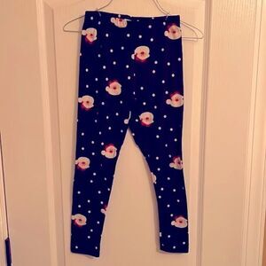 Girls Just One Girls Black Santa Leggings with White Polka Dots